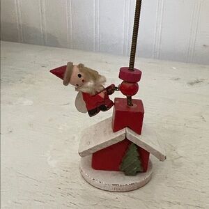 60s Holt Howard wood Santa bobbing Christmas toy decoration
